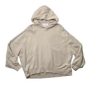 Axel Arigato Hoodie Mens M Medium Cream Cotton Drop Shoulder Oversize Sweatshirt